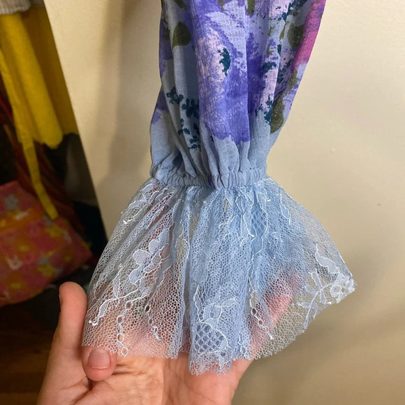 NWT|| Free People Daphne Blouse In Blue, Size XS, Spring - Picture 6 of 10